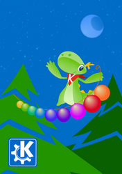 Konqi Christmas post card (CC-BY-SA-4-0 TimothÃ©e Giet)