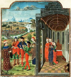 Giovanni Boccaccio and Florentines who have fled from the plague