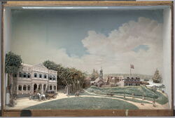 Diorama of Government Square in Paramaribo