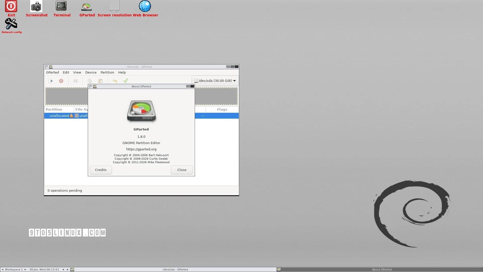 Tux Machines — Debian-Based GParted Live 1.8 Released with Linux Kernel  6.18 LTS, GParted 1.8