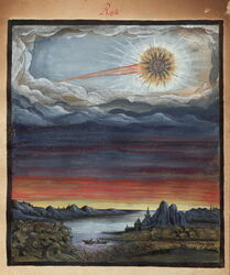 Illustration from a 1587 treatise on comets and meteors, created anonymously in Flanders