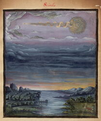 Illustration from a 1587 treatise on comets and meteors, created anonymously in Flanders