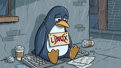 a sad and crying penguin