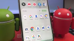 android phone with bugdroid