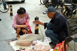 Man selling on the street