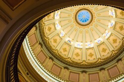 Magnificent dome of the capital building in Sacramento California.