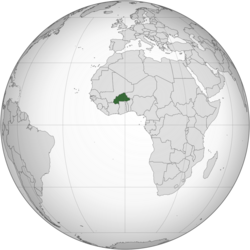 orthographic map of Burkina Faso.