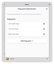 Screenshot of the Fingerprint Authentication dialog