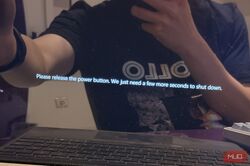 A cute message I got from the Surface Pro as I was very vigorously trying to shut it down