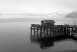 Winter view over fjord in Norway
