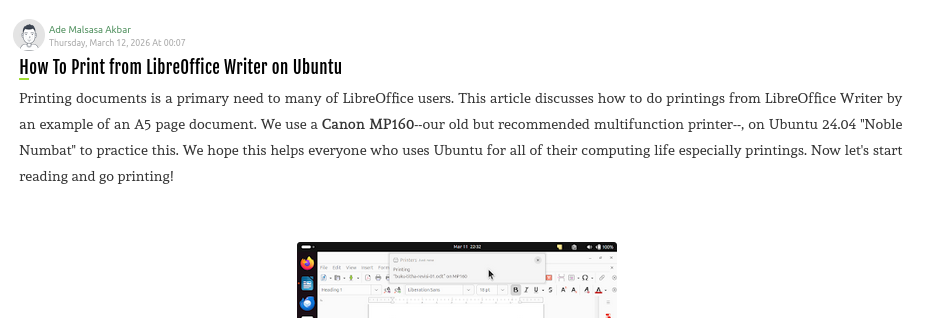 ow To Print from LibreOffice Writer on Ubuntu